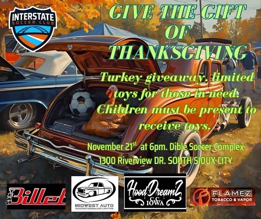 Turkey, Dessert, Toys & more. 11/21 6pm 1300 Riverview Drive...