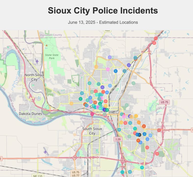 Sioux City Police Activity Log, Friday the 13th of June 2025...